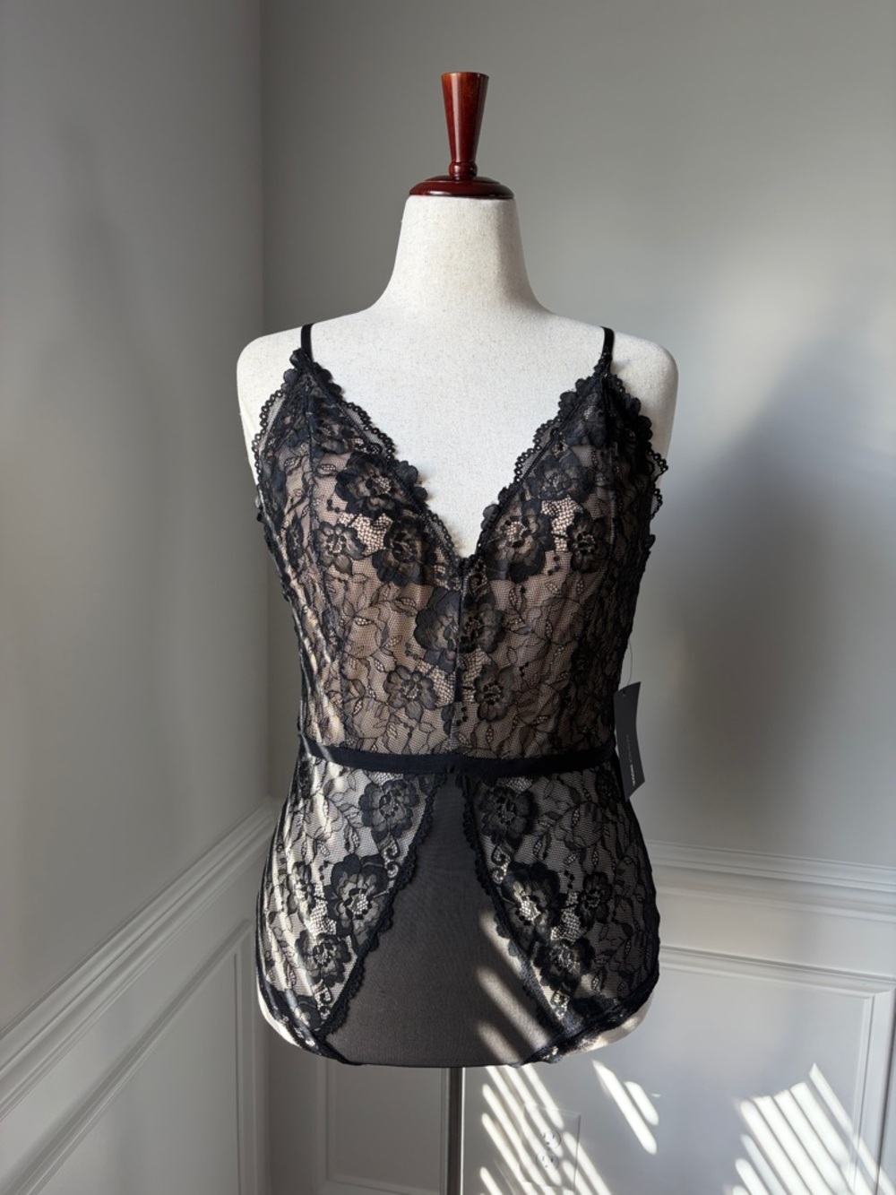 Lace Bodysuit Lingerie | Black | XL